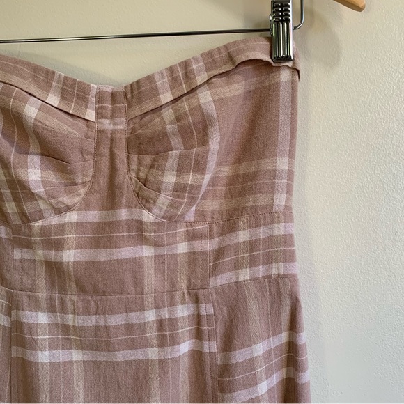 Free People Life Like This Linen Strapless Midi Dress - Picture 9 of 15